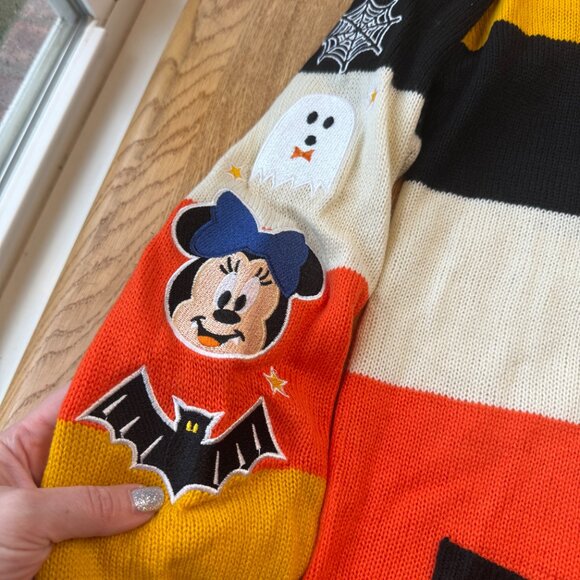 Disney Her Universe Halloween Striped Cardigan Mickey Candy Corn Small NWT - Picture 2 of 10